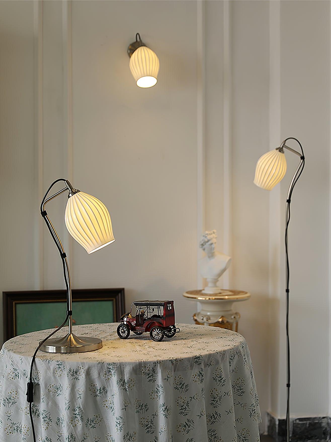 Nøordka Light Bespoke Wall Light Fixture Ceramic Ribbed Nordic Inspired Wall Light