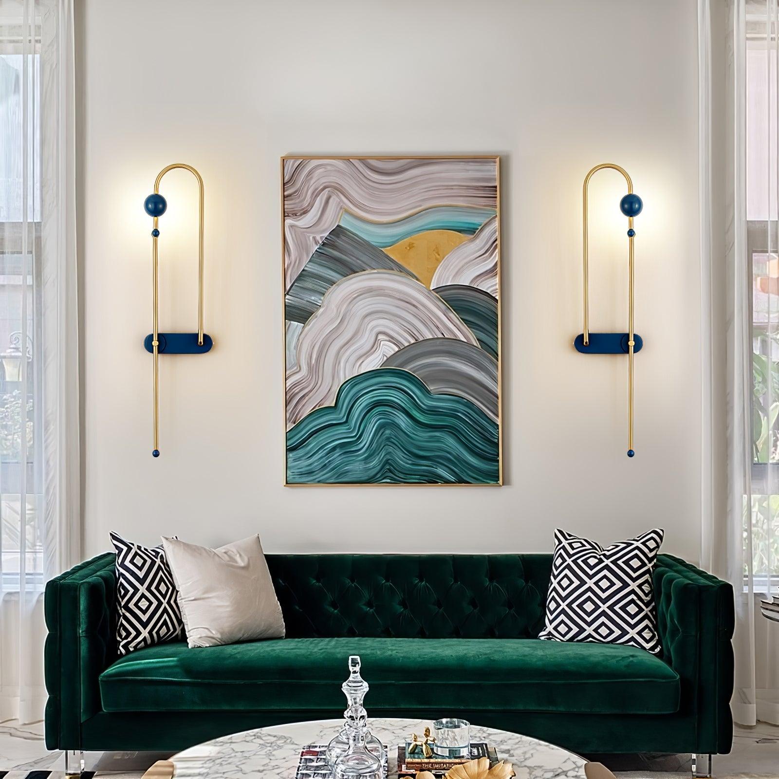 Nøordka Light Bespoke Wall Light Fixture Curved Looped Metal Contemporary Wall Lamp