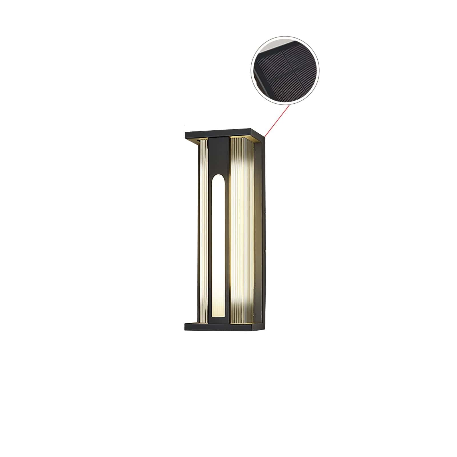 Nøordka Light Bespoke Wall Light Fixture L 6.3″ x W 4.7″ x H 15.7″ / L 16cm x W 12cm x H 40cm / Model B: Solar-Powered Version / Warm Light Brushed Stainless Steel Contemporary Wall Lamp