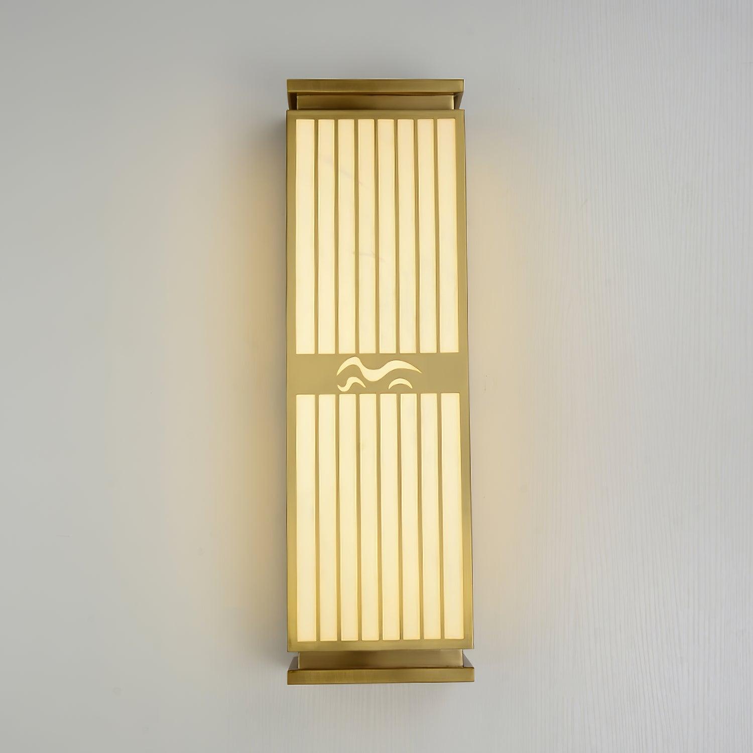 Nøordka Light Bespoke Wall Light Fixture L 7.1″ x W 4.7″ x H 23.6″ / L 18cm x W 12cm x H 60cm / Gold & White / Warm Light Metal Contemporary Urban Elegance Wall Light