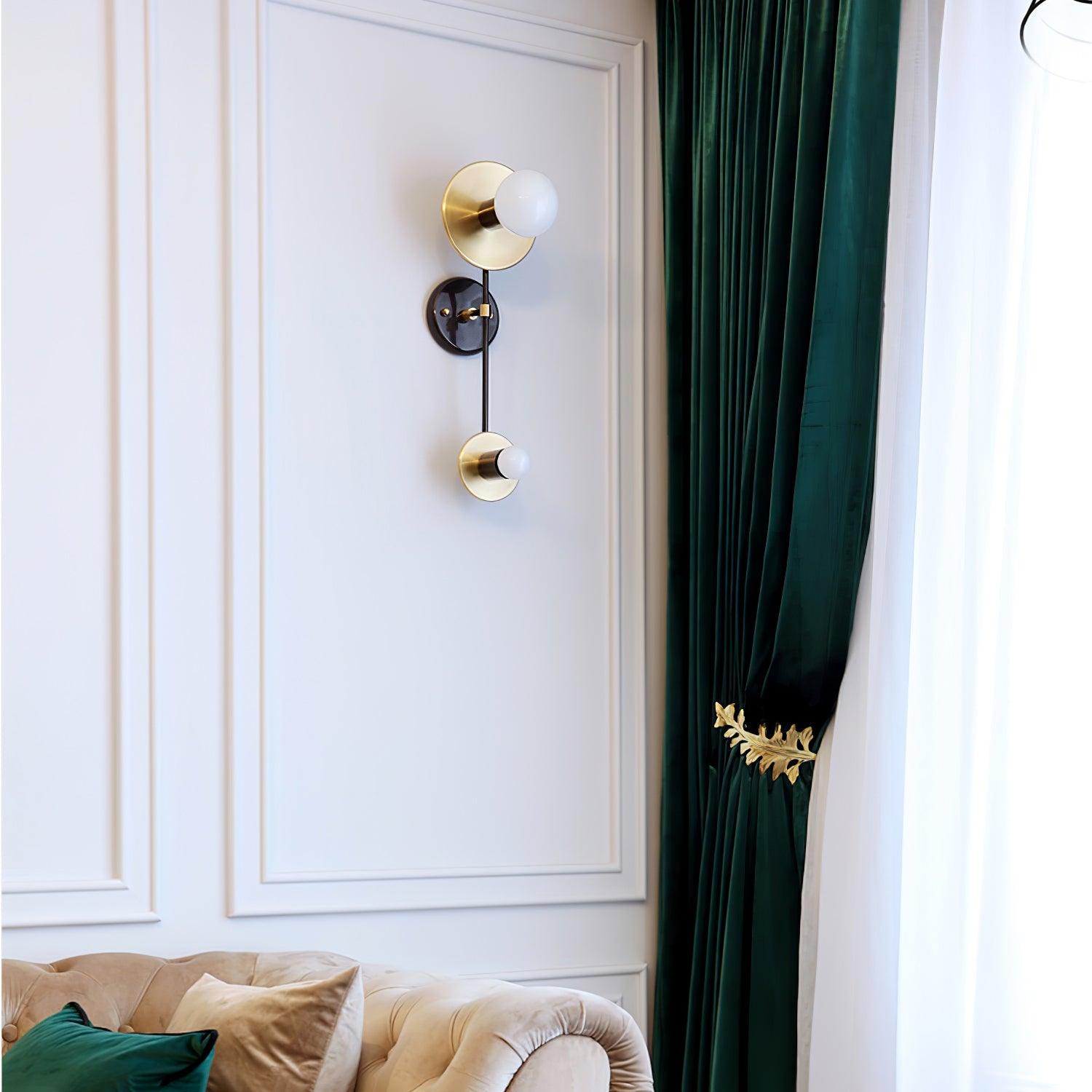 Nøordka Light Bespoke Wall Light Fixture Marble Balance Scale Brass Finish Wall Sconce