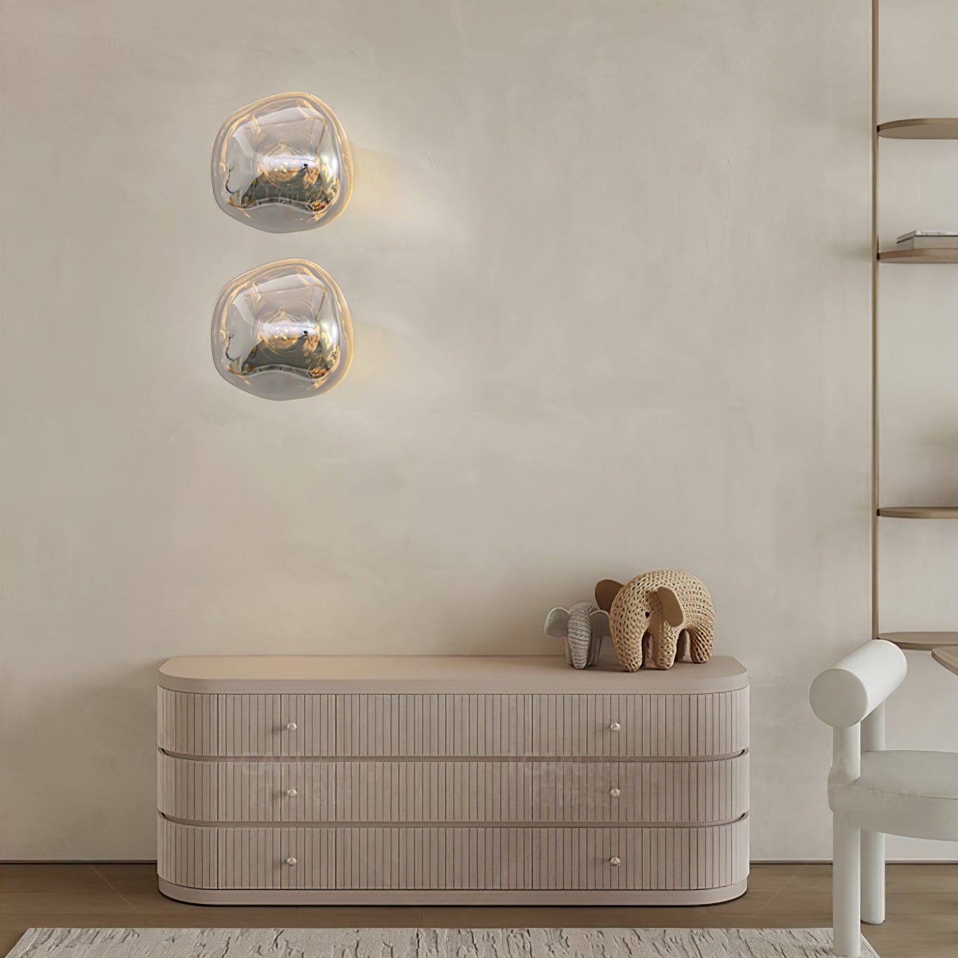 Nøordka Light Bespoke Wall Light Fixture Molten Glass Mirror Contemporary Wall Lamp