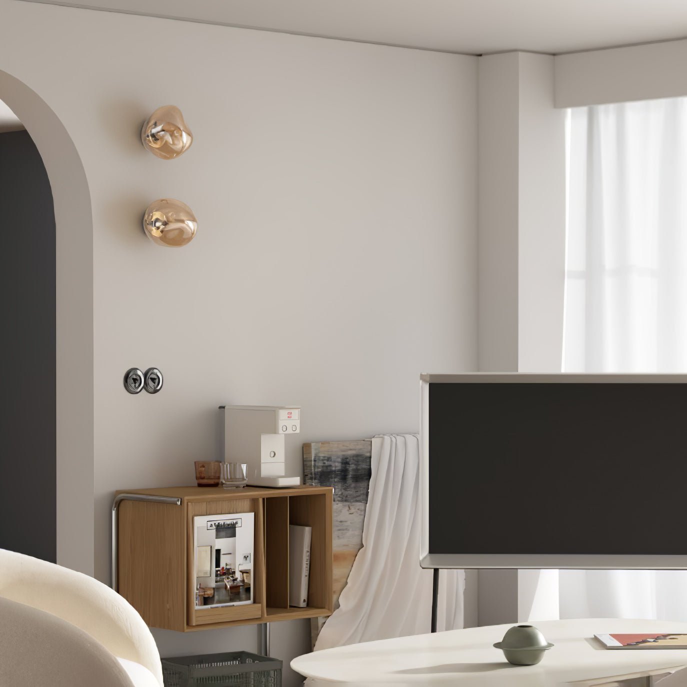 Nøordka Light Bespoke Wall Light Fixture Molten Glass Mirror Contemporary Wall Lamp