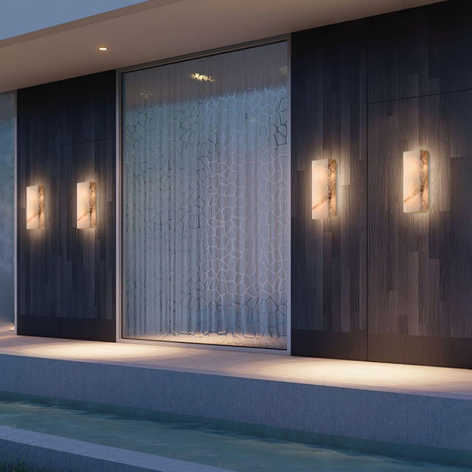 Nøordka Light Bespoke Wall Light Fixture Rectangular Alabaster Contemporary Wall Sconce