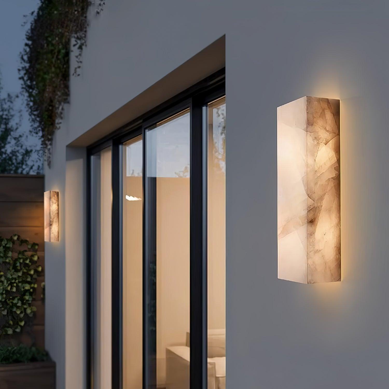 Nøordka Light Bespoke Wall Light Fixture Rectangular Alabaster Contemporary Wall Sconce