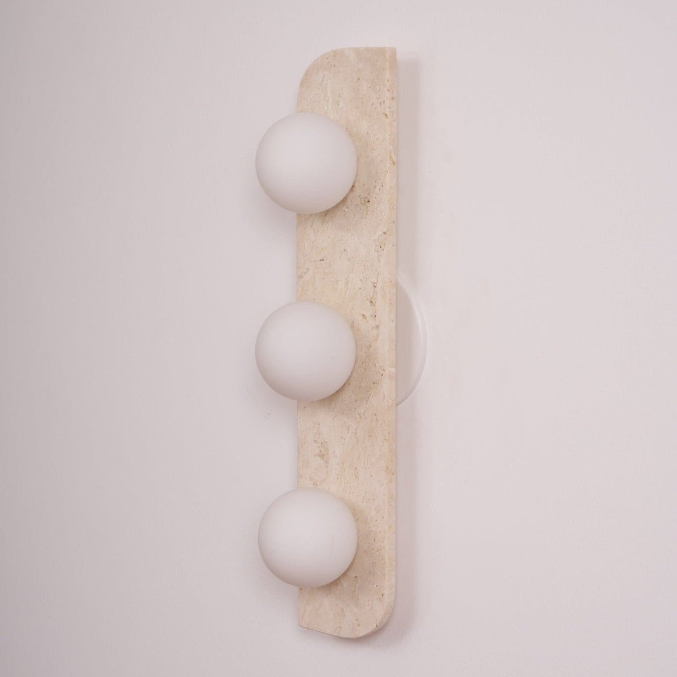 Nøordka Light Bespoke Wall Light Fixture Spherical Travertine Contemporary Wall Light