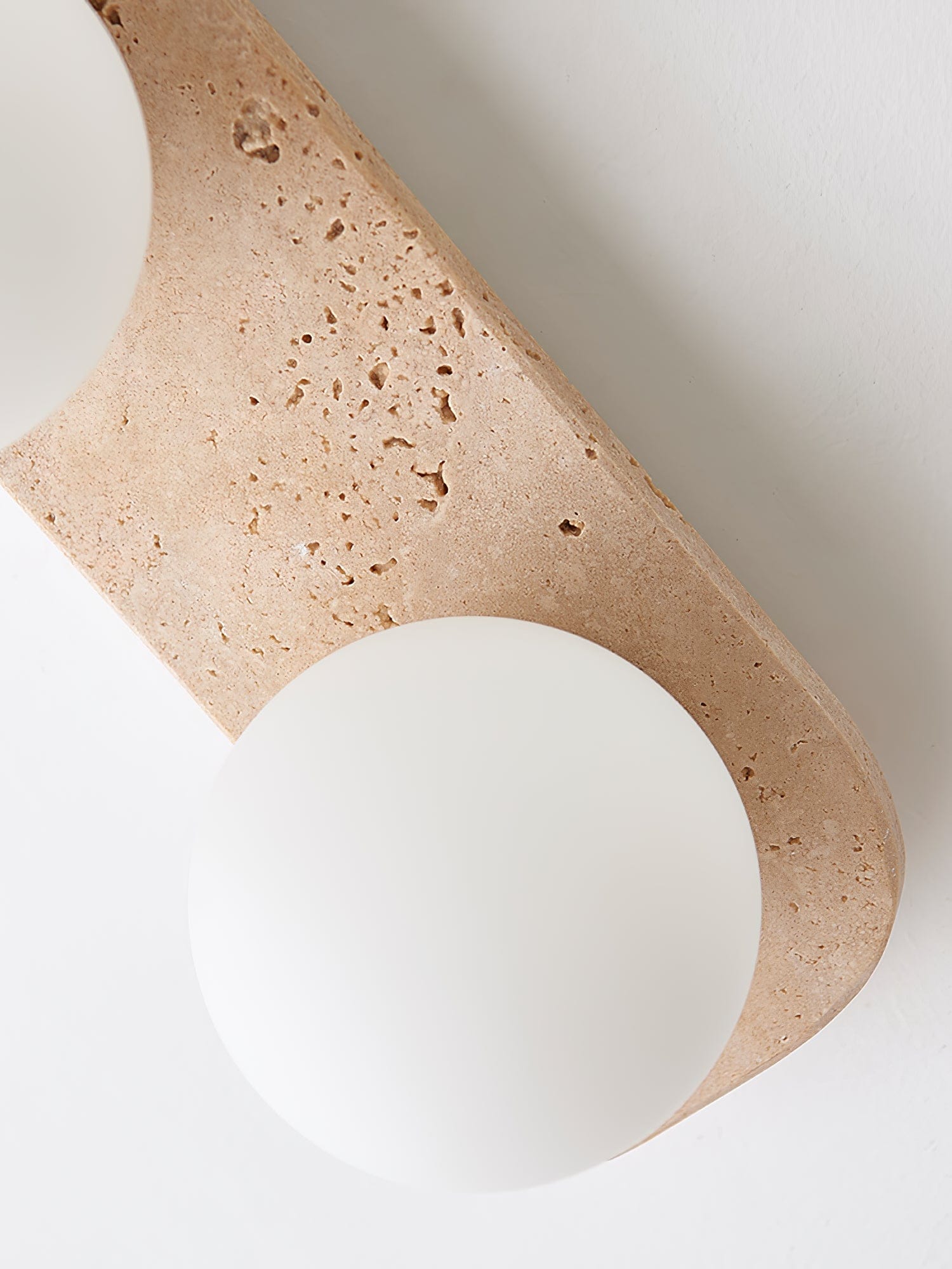 Nøordka Light Bespoke Wall Light Fixture Spherical Travertine Contemporary Wall Light