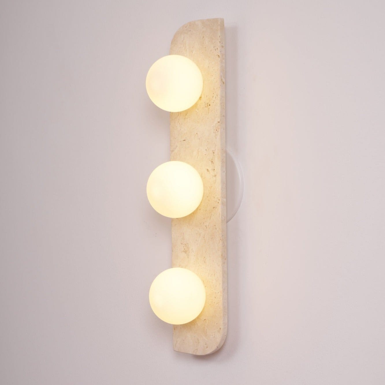 Nøordka Light Bespoke Wall Light Fixture Spherical Travertine Contemporary Wall Light