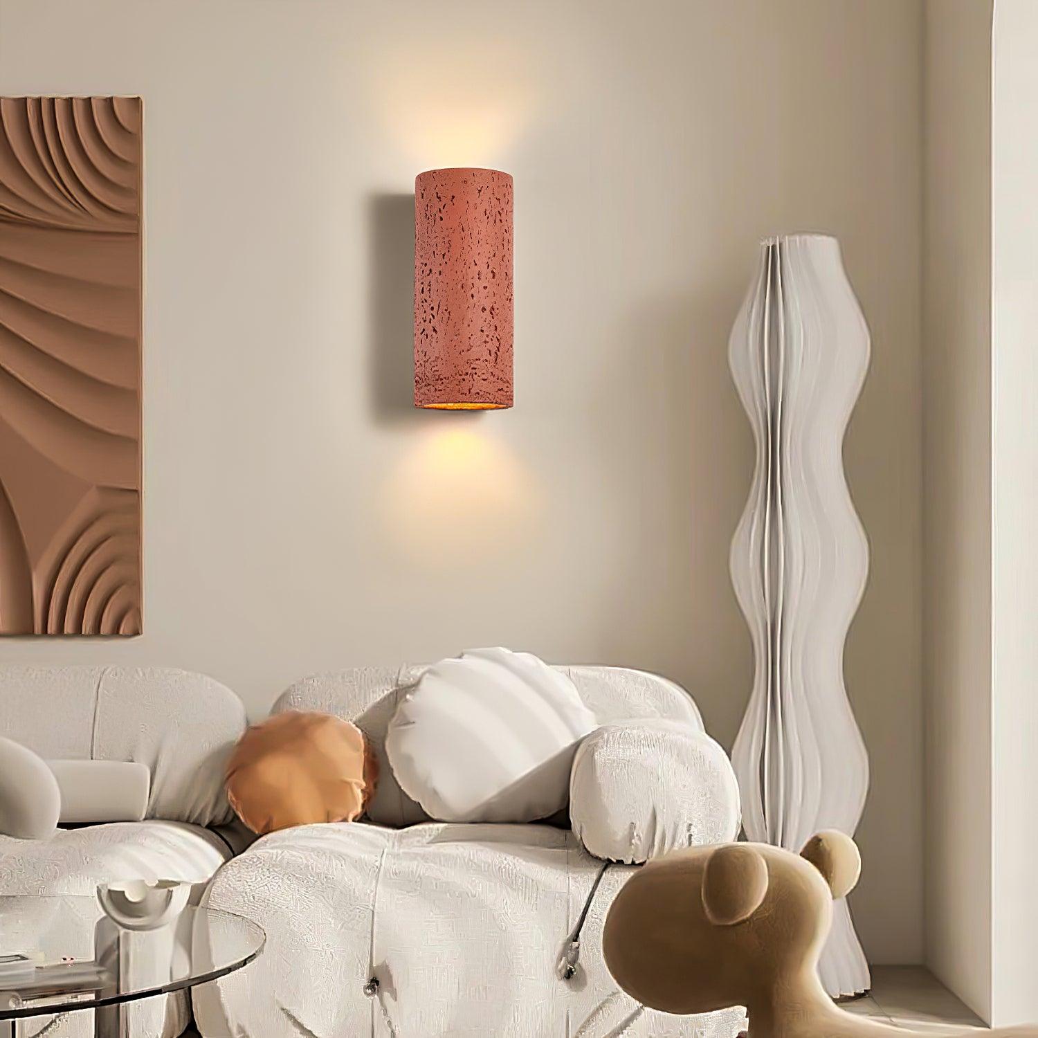 Nøordka Light Bespoke Wall Light Fixture Textured Cylinder Contemporary Wall Light