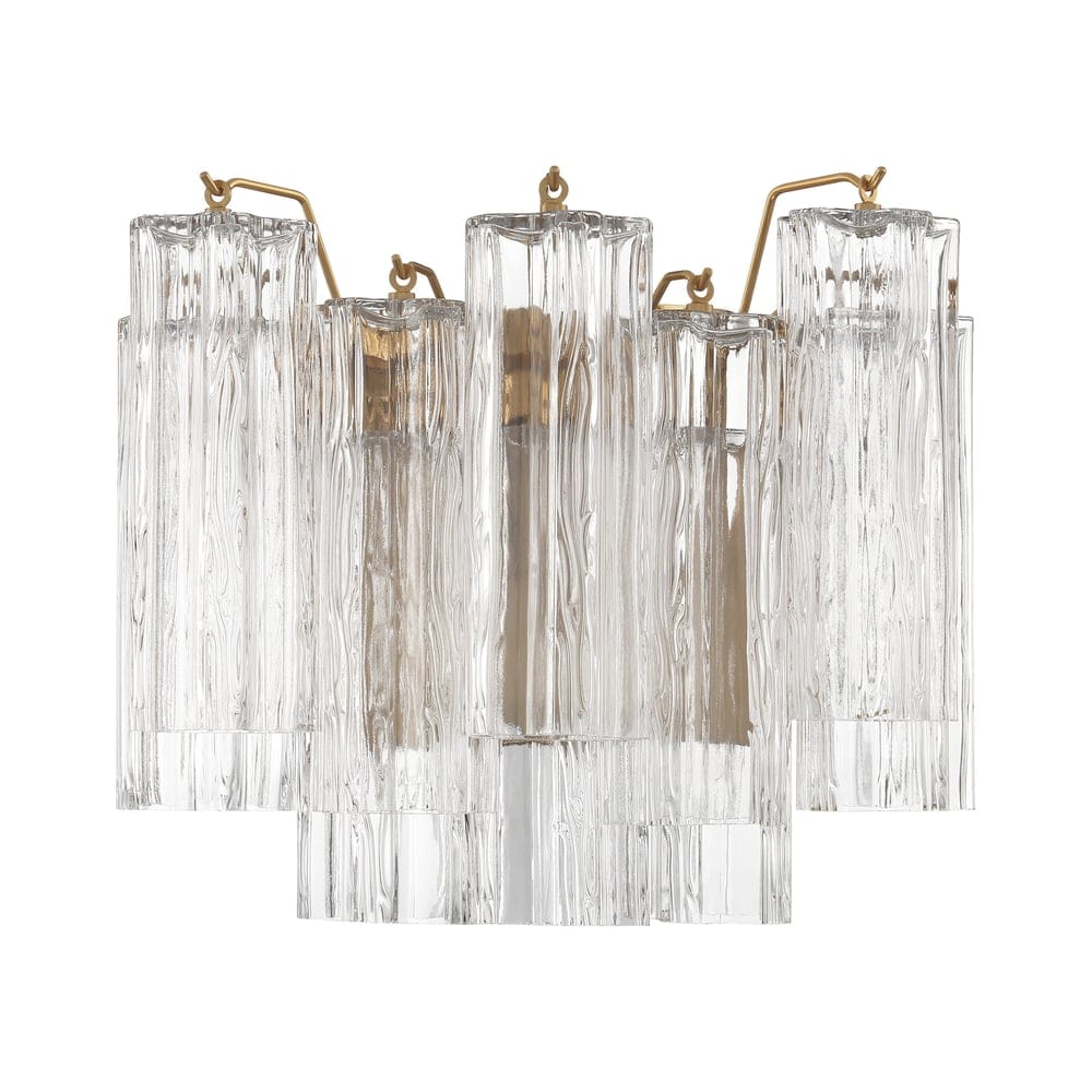 Nøordka Light Bespoke Wall Light Fixture Textured Glass Polished Chrome Finish Wall Light