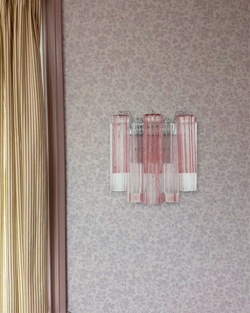 Nøordka Light Bespoke Wall Light Fixture Textured Glass Polished Chrome Finish Wall Light