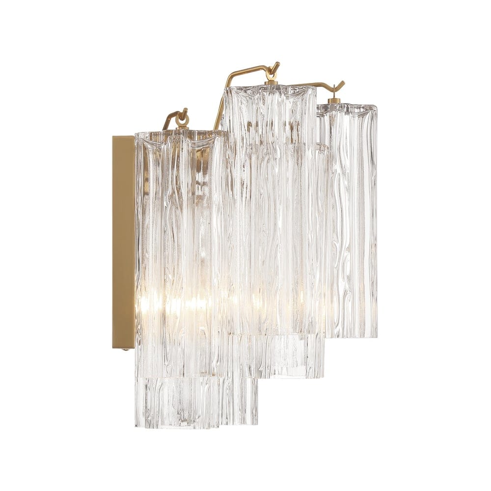 Nøordka Light Bespoke Wall Light Fixture Textured Glass Polished Chrome Finish Wall Light