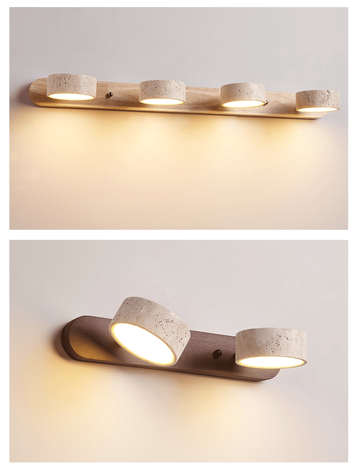 Nøordka Light Bespoke Wall Light Fixture Travertine Stone Nordic Inspired Wall Light