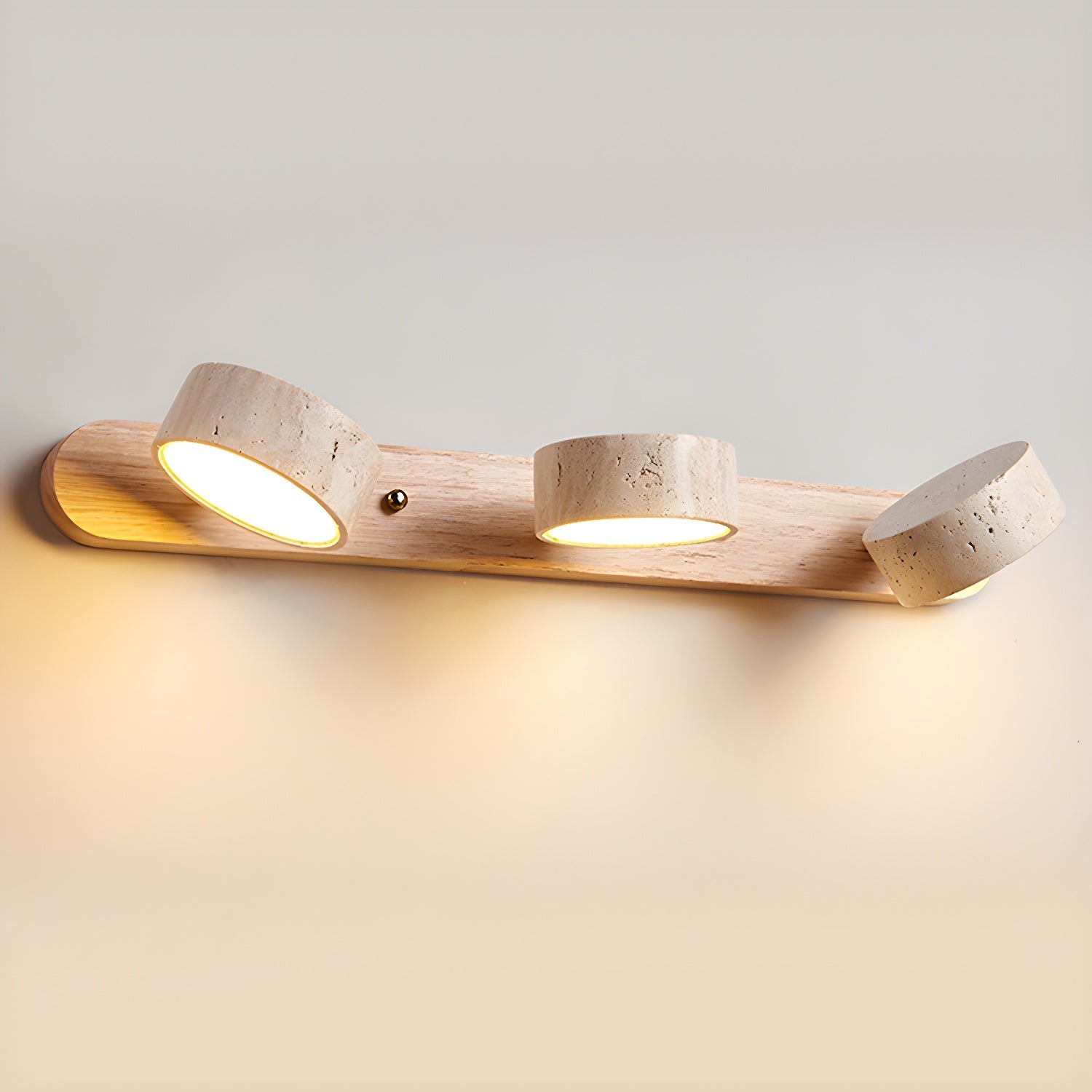 Nøordka Light Bespoke Wall Light Fixture Travertine Stone Nordic Inspired Wall Light