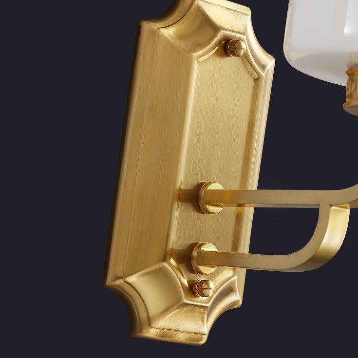 Nøordka Light Bespoke Wall Light Fixture W 5.1″ x H 11.4″ / W 13cm x H 29cm / Brass & White Polished Copper Contemporary Glass Wall Sconce