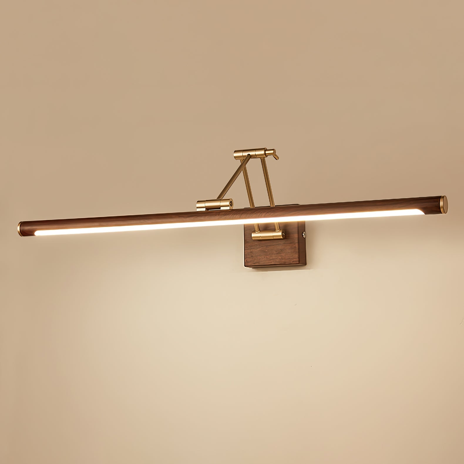Nøordka Light Bespoke Wall Light Fixture Walnut Tone Linear Contemporary Wall Light