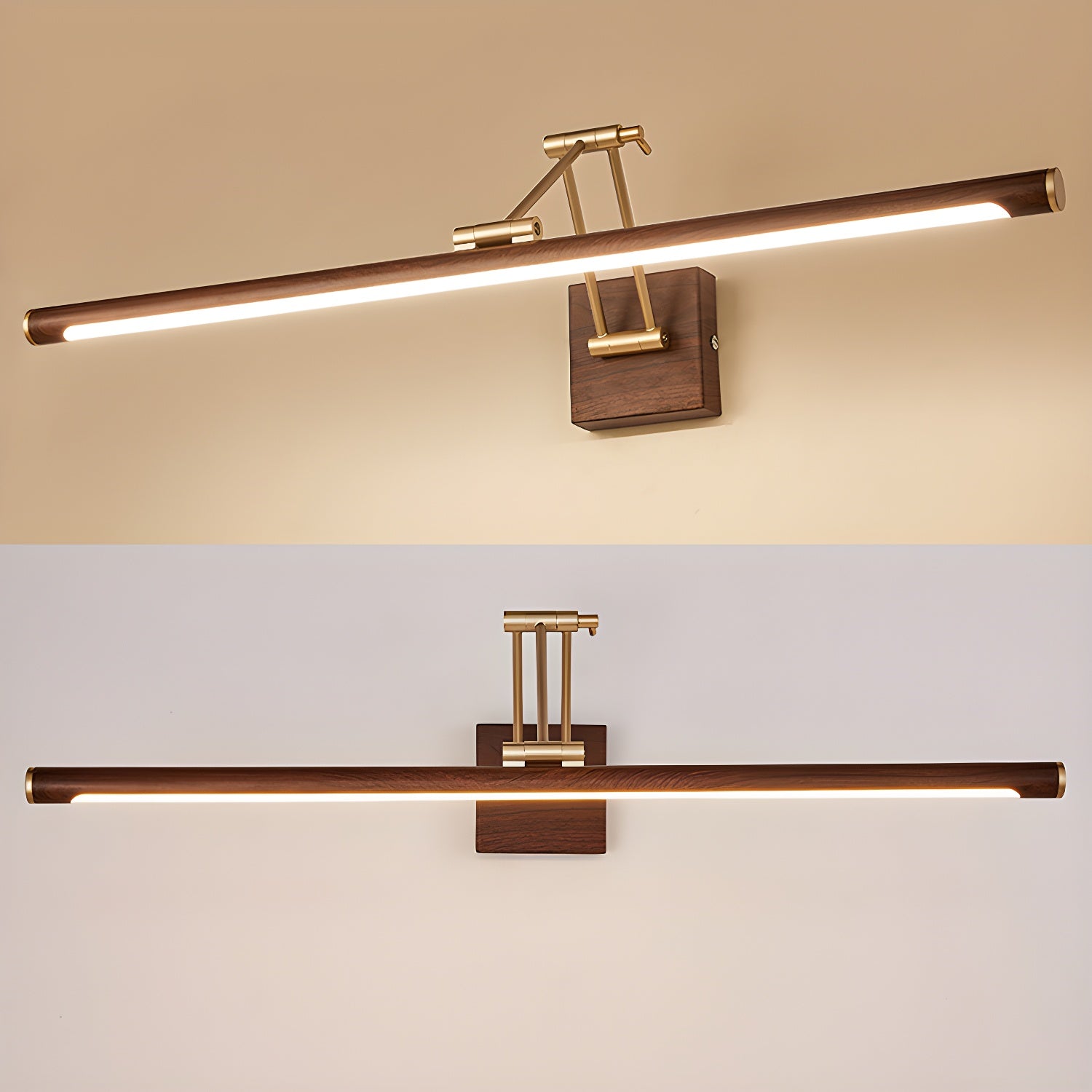 Nøordka Light Bespoke Wall Light Fixture Walnut Tone Linear Contemporary Wall Light