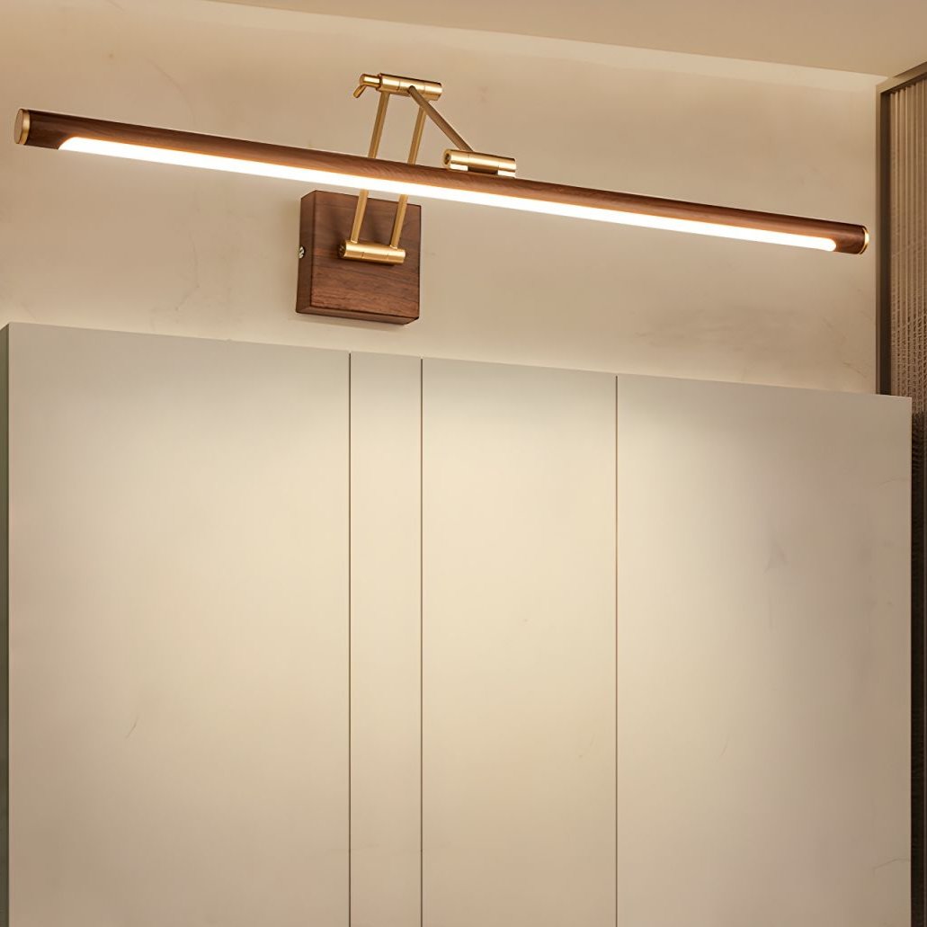 Nøordka Light Bespoke Wall Light Fixture Walnut Tone Linear Contemporary Wall Light