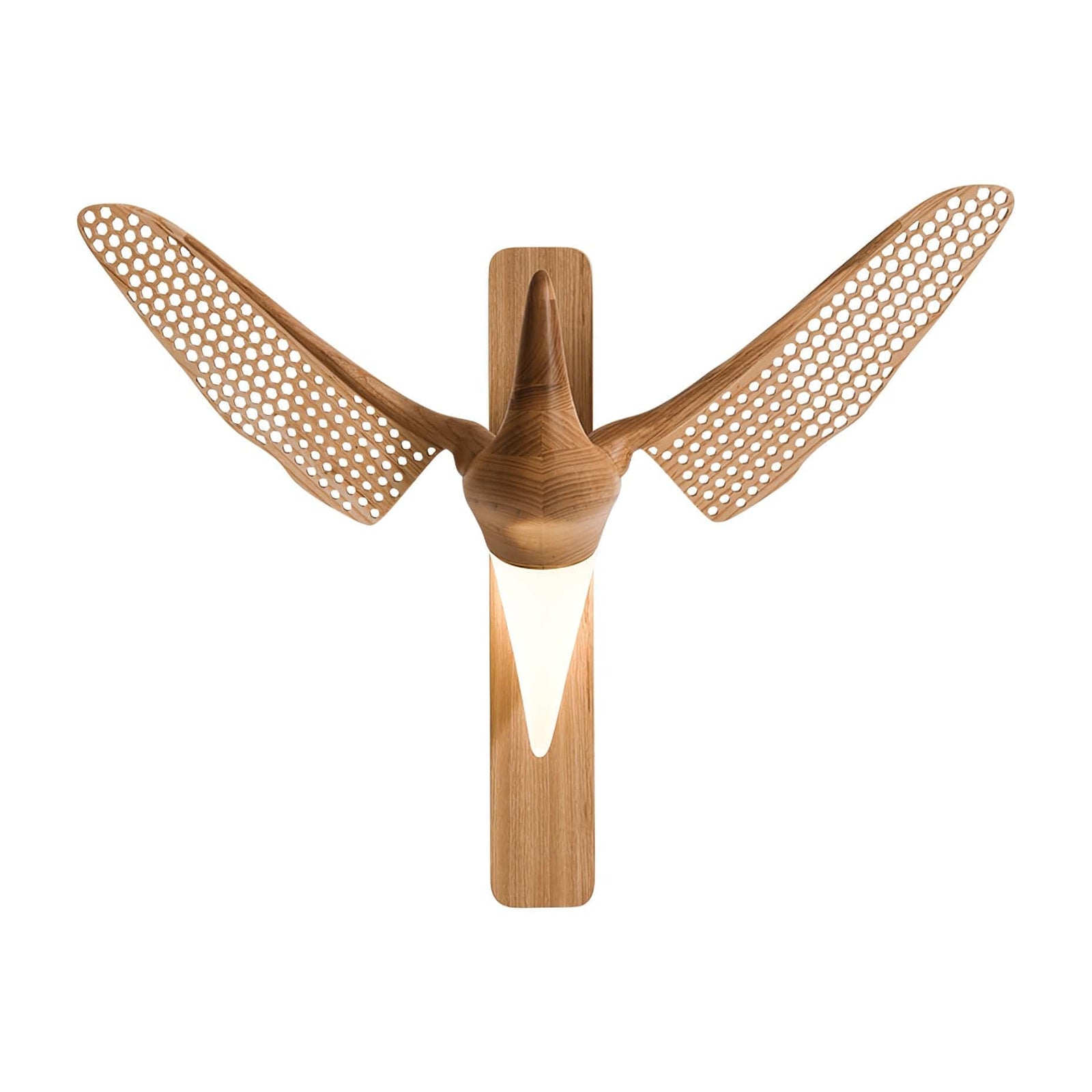 Nøordka Light Bespoke Wall Light Fixture Wood Bird Sculptural Nordic Inspired Wall Light