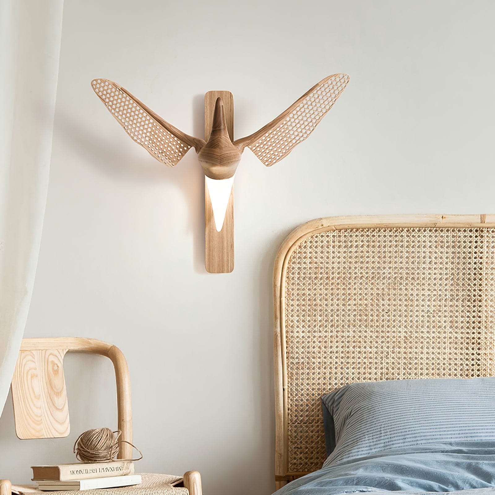 Nøordka Light Bespoke Wall Light Fixture Wood Bird Sculptural Nordic Inspired Wall Light