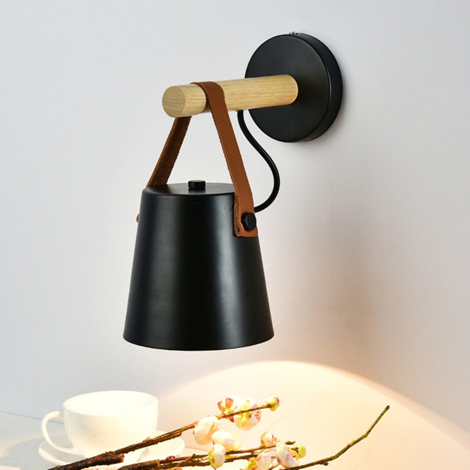 Nøordka Light Bespoke Wall Light Fixture Wooden Conical Nordic Inspired Wall Light
