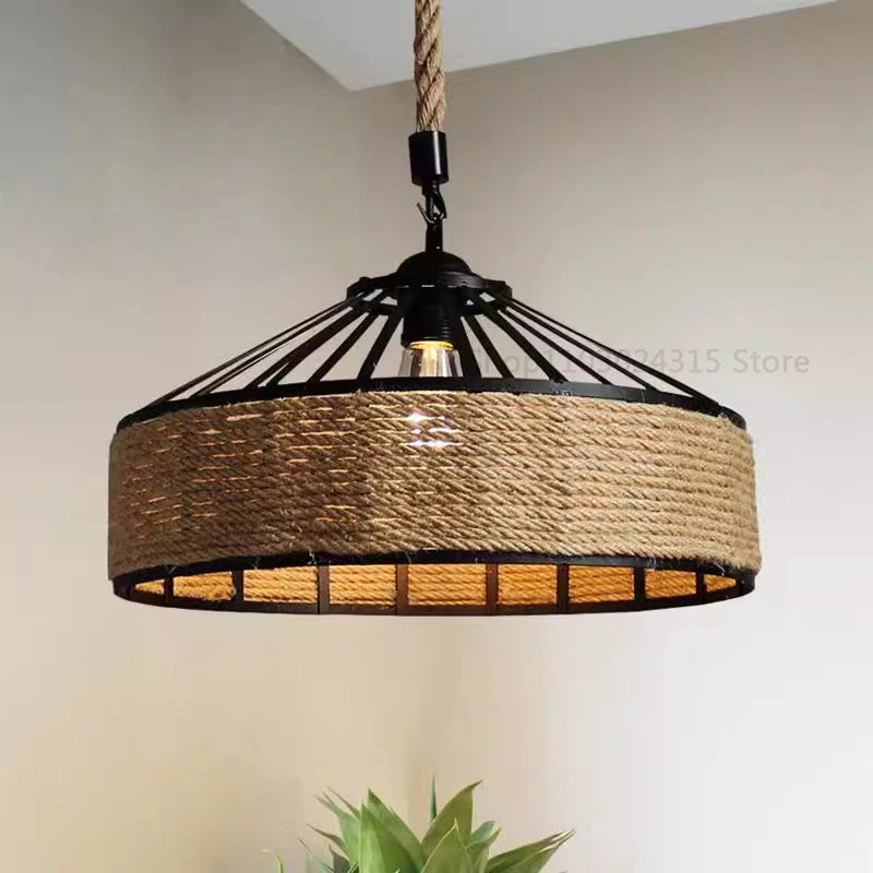 Nøordka Light Ceiling Light Fixtures 12" Classical Hemp Rope Pendant Light