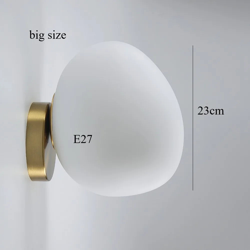 Nøordka Light Ceiling Light Fixtures 9" Artistic Egg Bulb Wall Light Fixture in White Acrylic Shade