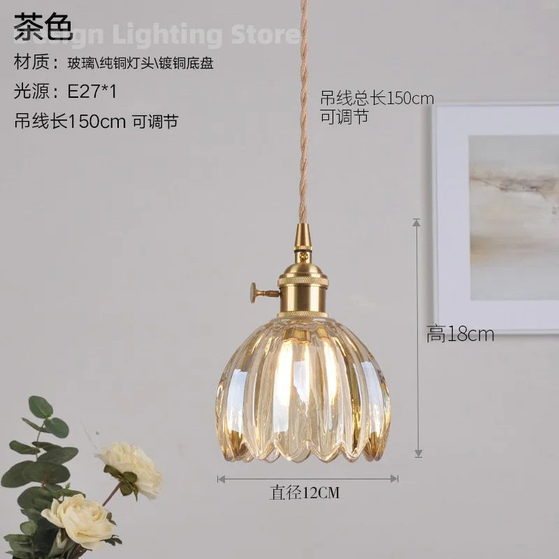 Nøordka Light Ceiling Light Fixtures A Retro Glass Luster Patterned Pendant Light Fixture