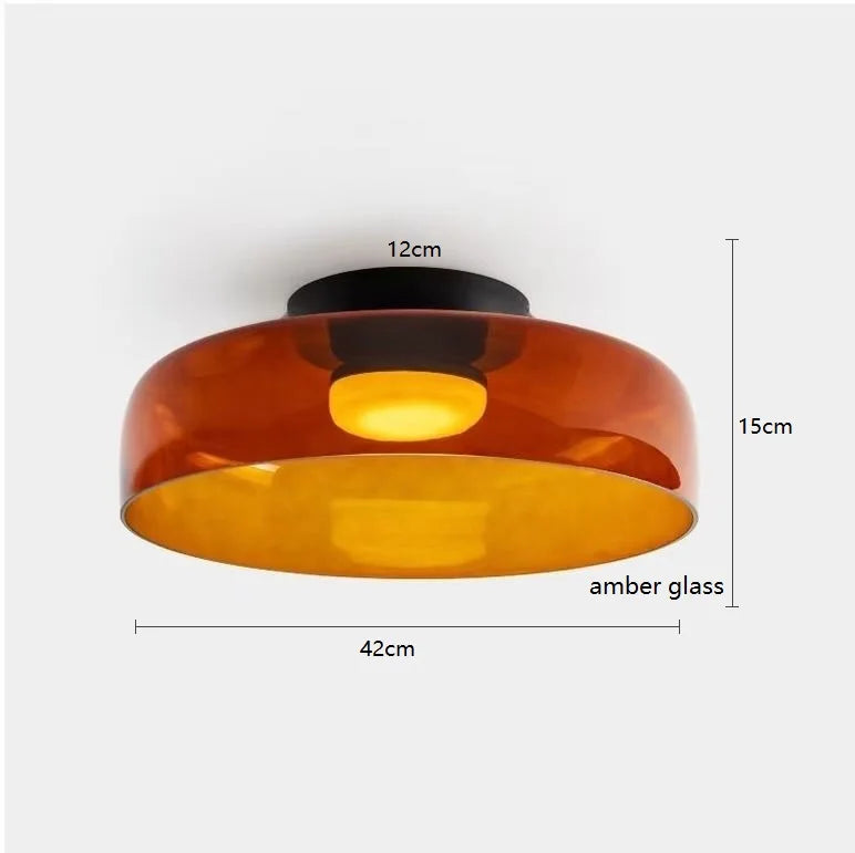 Nøordka Light Ceiling Light Fixtures Amber 2 Nordic Modern Glass Flush Mount Ceiling Light
