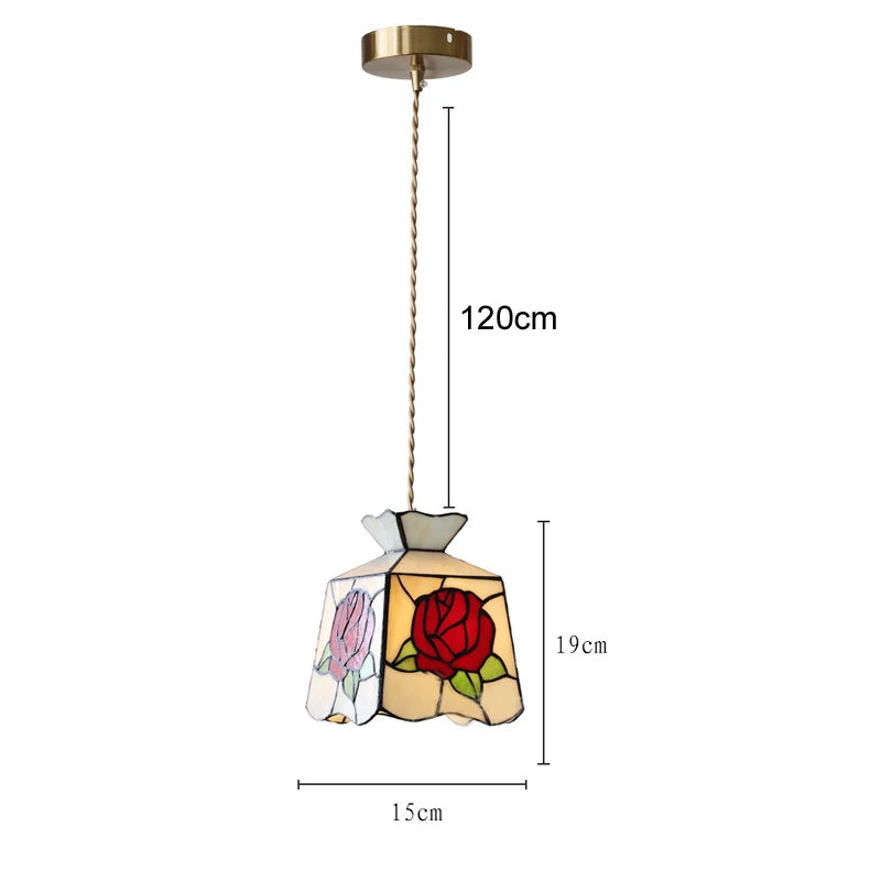 Nøordka Light Ceiling Light Fixtures B Colorful Stained Glass Pendant Light Fixture