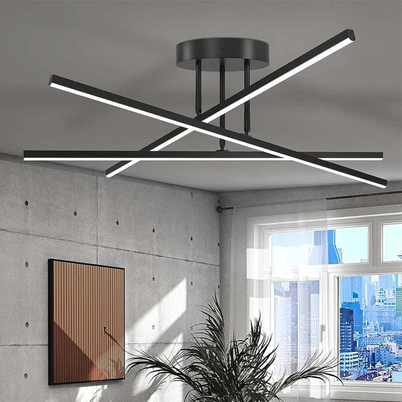 Nøordka Light Ceiling Light Fixtures Black / Tricolor Dimming Modern Flush-Mount Ceiling Light Fixture
