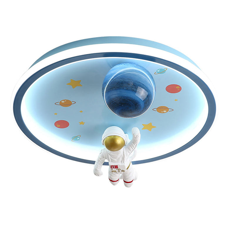 Nøordka Light Ceiling Light Fixtures Blue / Three Step Dimming Creative Astronaut Flush-Mount Ceiling Light for Children's Room