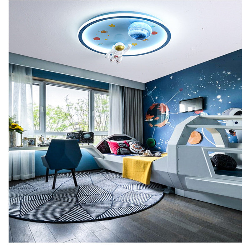Nøordka Light Ceiling Light Fixtures Blue / Three Step Dimming Creative Astronaut Flush-Mount Ceiling Light for Children's Room