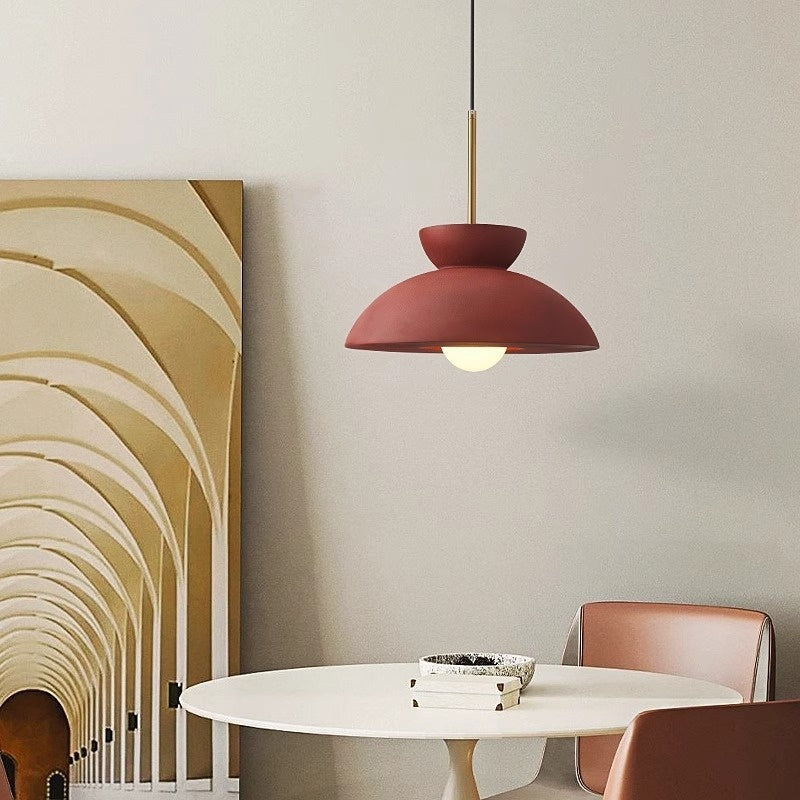 Nøordka Light Ceiling Light Fixtures Brick Red Nordic Minimalism Cream Chandelier Pendant Light for Dining