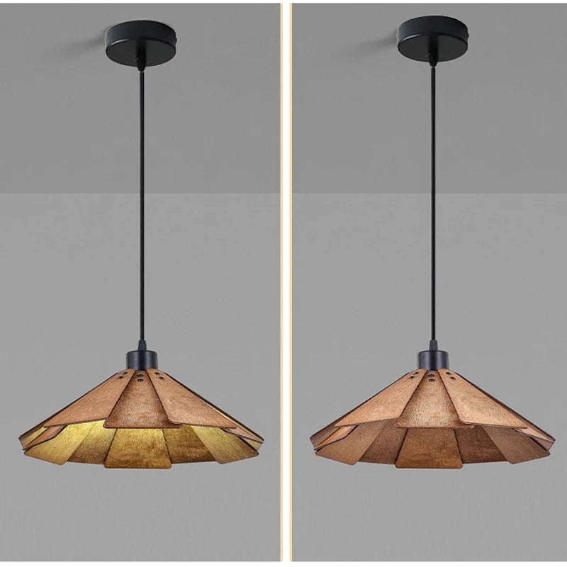 Nøordka Light Ceiling Light Fixtures C Wabi-Sabi Style Wood Pendant Light Fixture