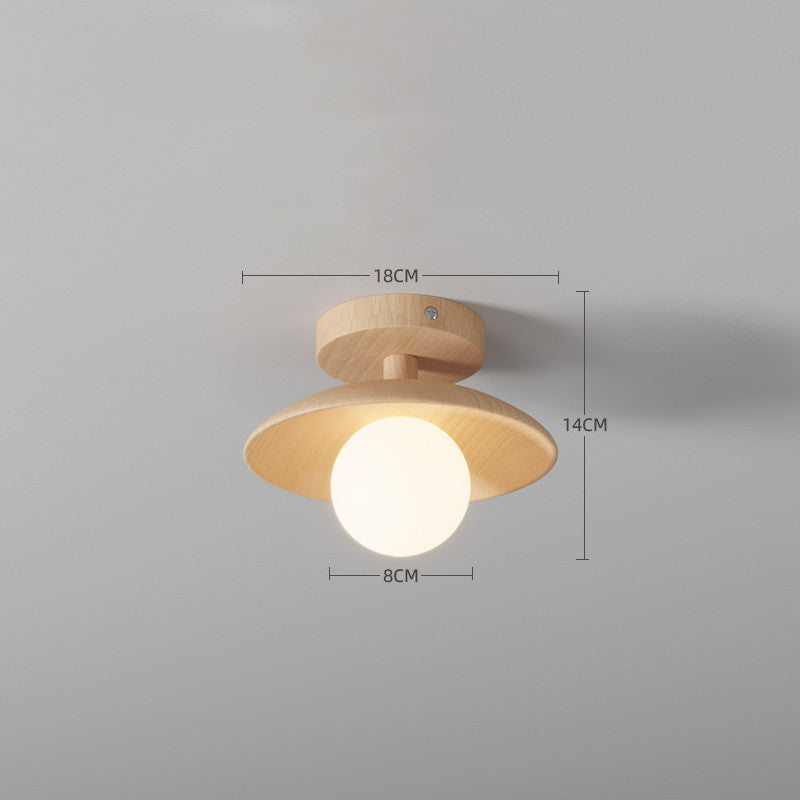Nøordka Light Ceiling Light Fixtures Ceiling Type Small Warm Light Simple Personality Log Wind Flush-Mount Ceiling Light
