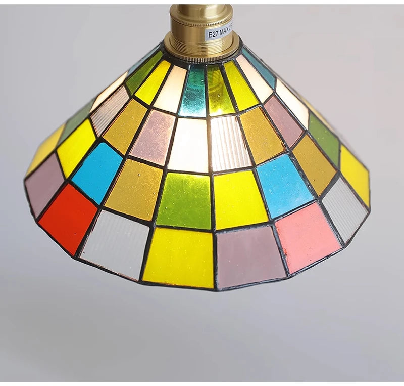 Nøordka Light Ceiling Light Fixtures Color Tiffany Glass Industrial Loft Pendant Light Fixture