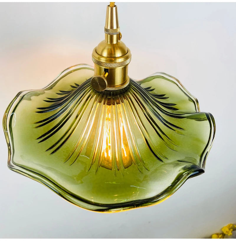 Nøordka Light Ceiling Light Fixtures Colorful Glass & Copper Pendant Light Fixture