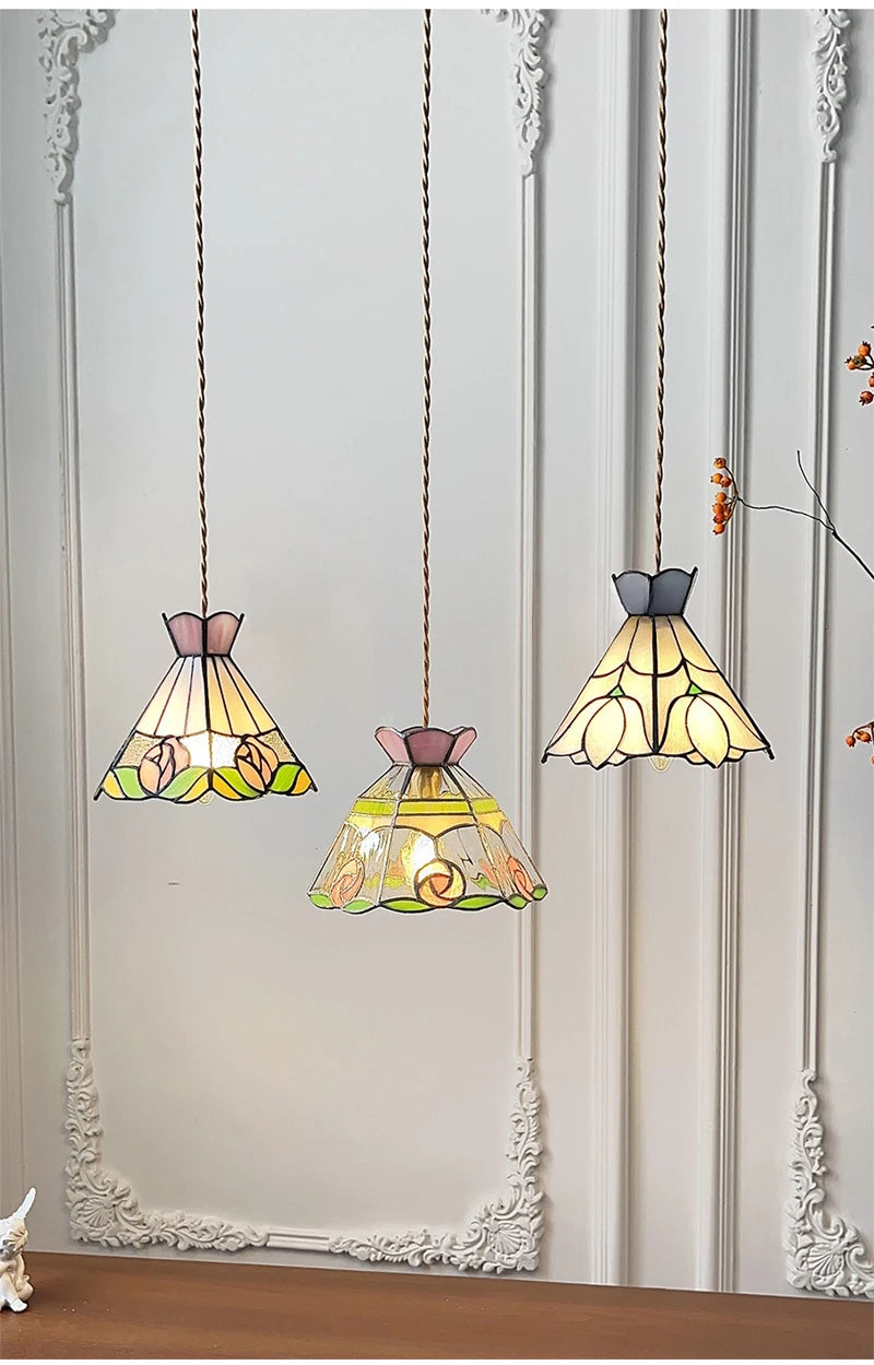 Nøordka Light Ceiling Light Fixtures Colorful Stained Glass Pendant Light Fixture