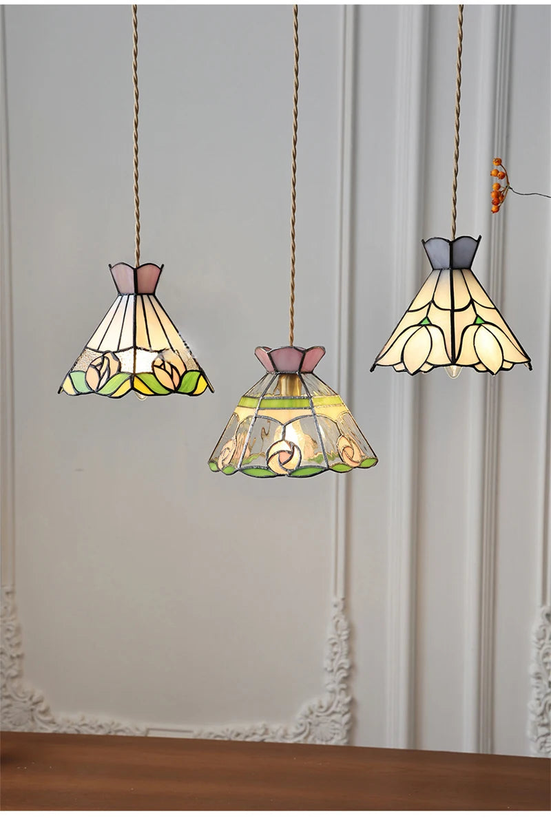 Nøordka Light Ceiling Light Fixtures Colorful Stained Glass Pendant Light Fixture