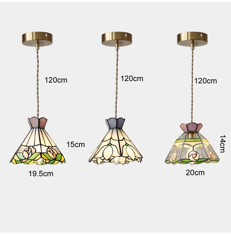 Nøordka Light Ceiling Light Fixtures Colorful Stained Glass Pendant Light Fixture