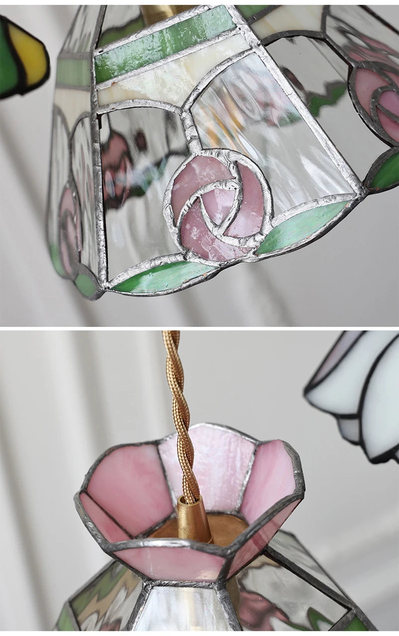 Nøordka Light Ceiling Light Fixtures Colorful Stained Glass Pendant Light Fixture