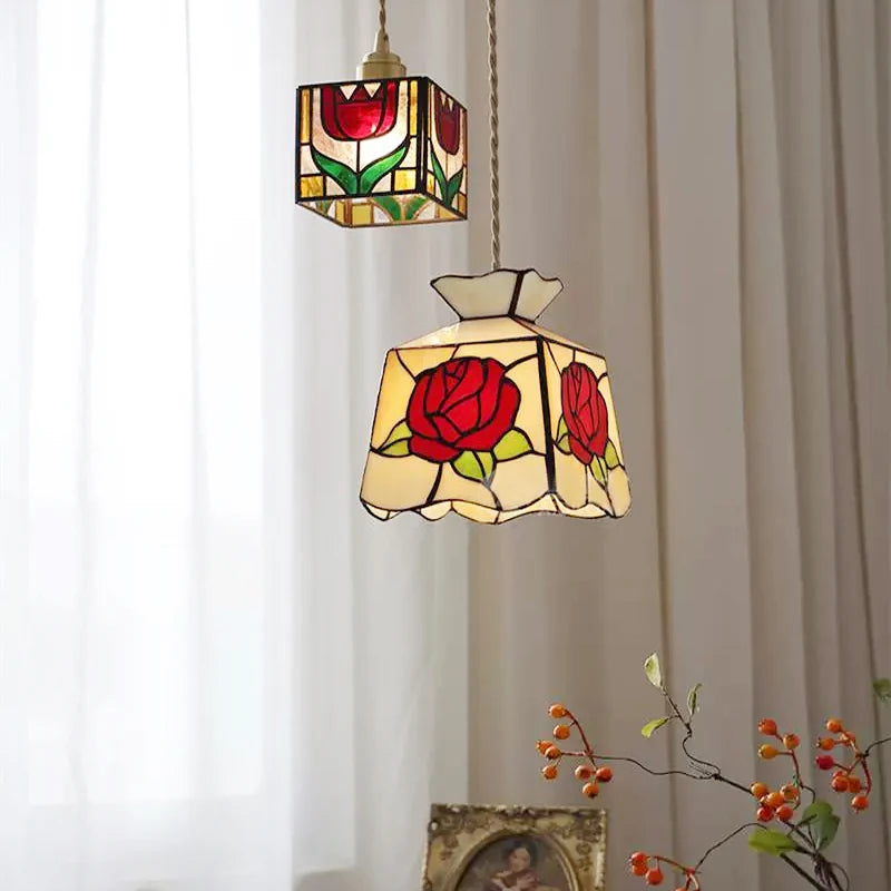 Nøordka Light Ceiling Light Fixtures Colorful Stained Glass Pendant Light Fixture