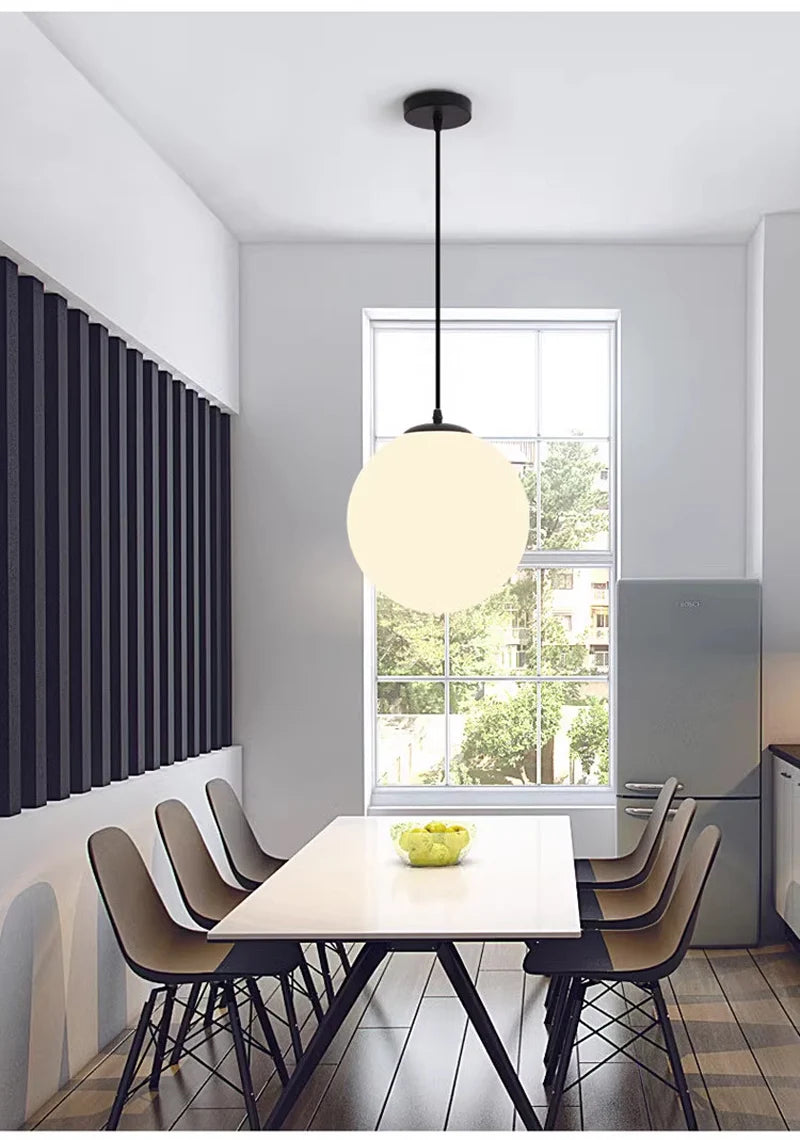 Nøordka Light Ceiling Light Fixtures Contemporary Round Glass Ball Pendant Light Fixture
