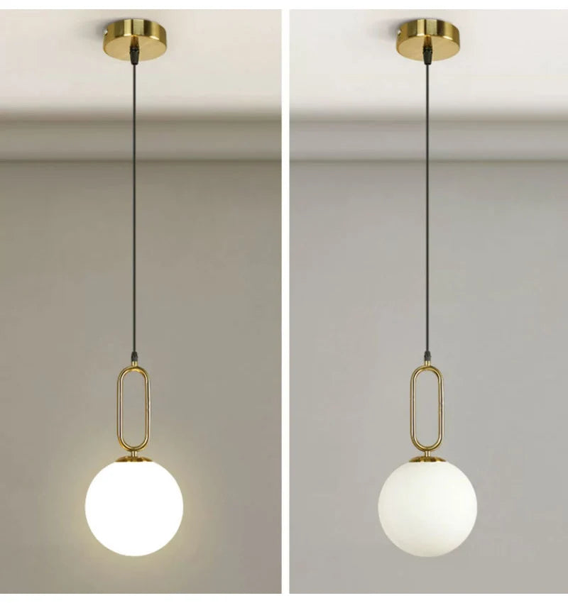 Nøordka Light Ceiling Light Fixtures Contemporary Round Glass Ball Pendant Light Fixture
