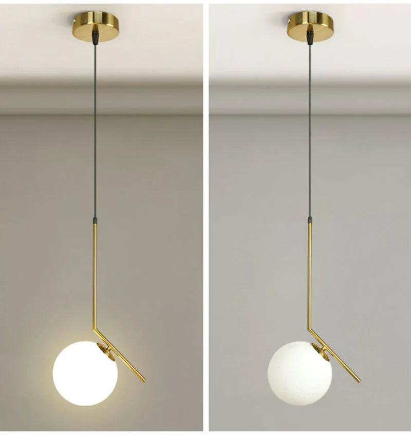 Nøordka Light Ceiling Light Fixtures Contemporary Round Glass Ball Pendant Light Fixture
