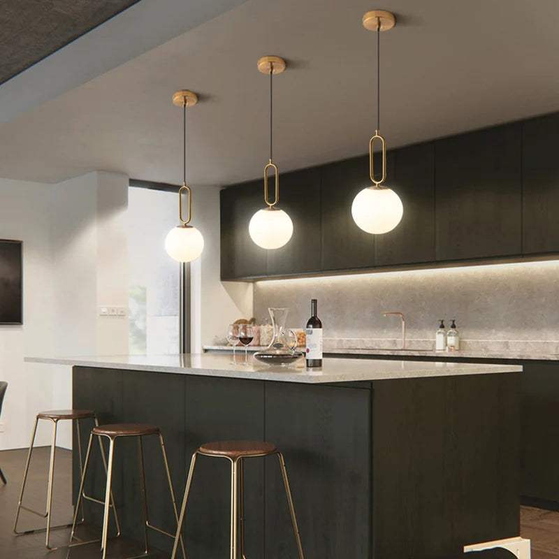 Nøordka Light Ceiling Light Fixtures Contemporary Round Glass Ball Pendant Light Fixture