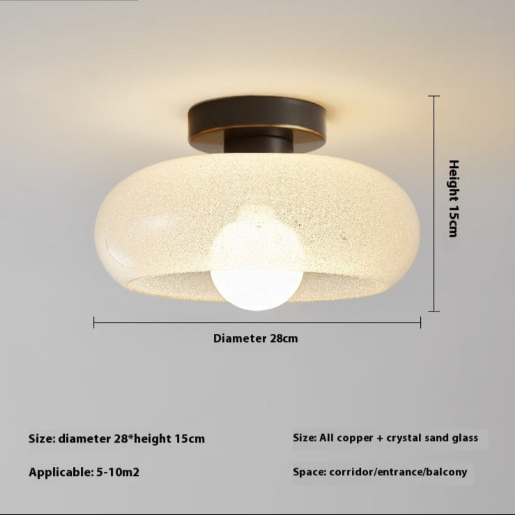 Nøordka Light Ceiling Light Fixtures Copper Black 3 Color Light Cream Glass Flush-Mount Ceiling Light