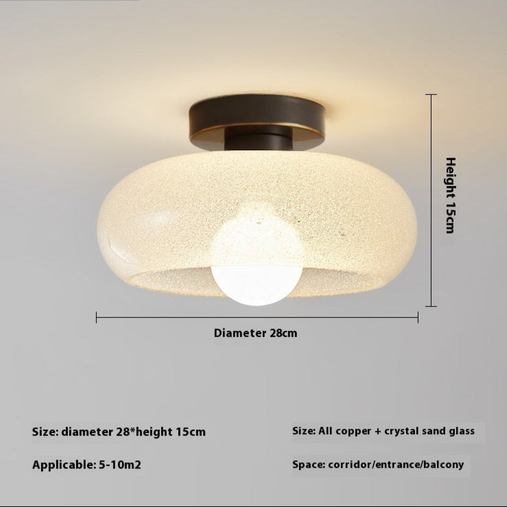 Nøordka Light Ceiling Light Fixtures Copper Black Warm Light Cream Glass Flush-Mount Ceiling Light