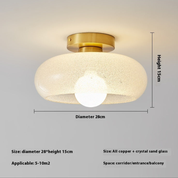 Nøordka Light Ceiling Light Fixtures Copper Gold 3 Color Light Cream Glass Flush-Mount Ceiling Light